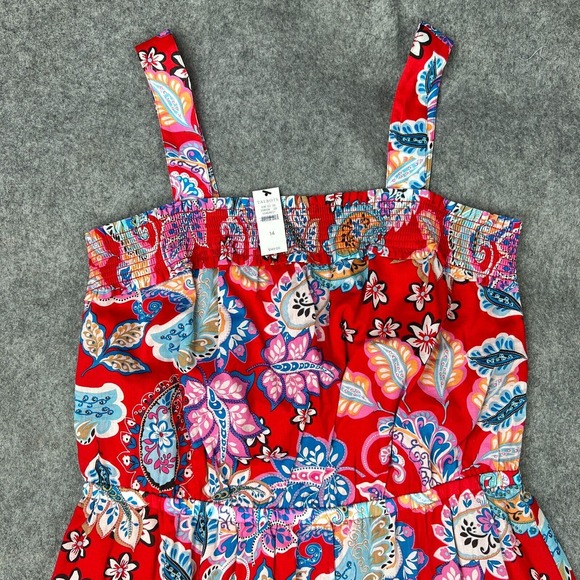 Talbots Red Sleeveless Sundress with Square Neck - Picture 2 of 13